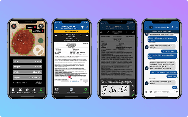 Worldview Mobile Complete: wound care, order capture, signature, and messaging